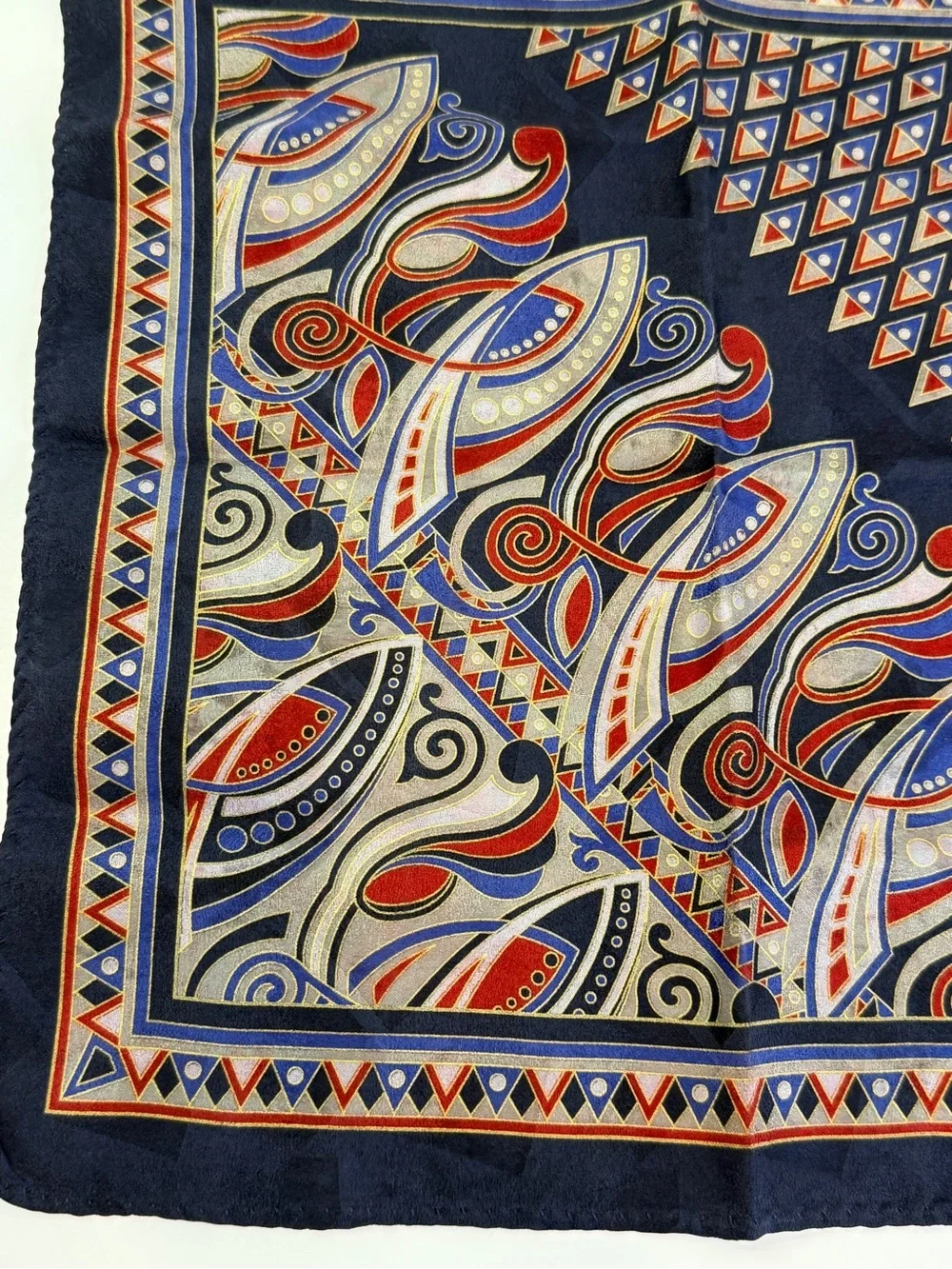 ❤️💙 Vintage Americana Silk Pocket Square Handkerchief 12” x 12” ❤️💙